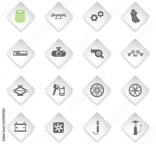 car shop icon set photo