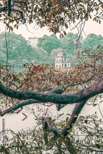 Turtle tower in Hanoi, Vietnam photo