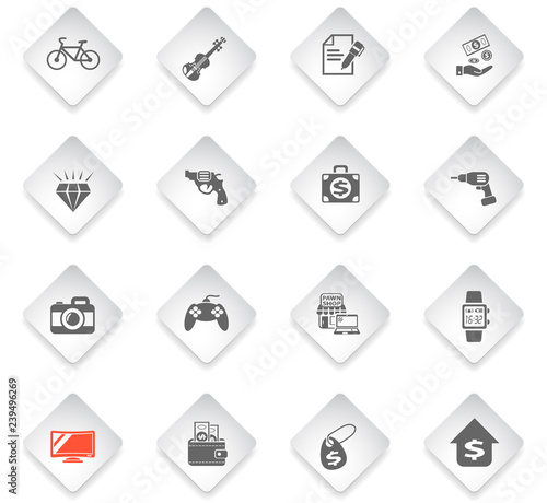 pawn shop icon set