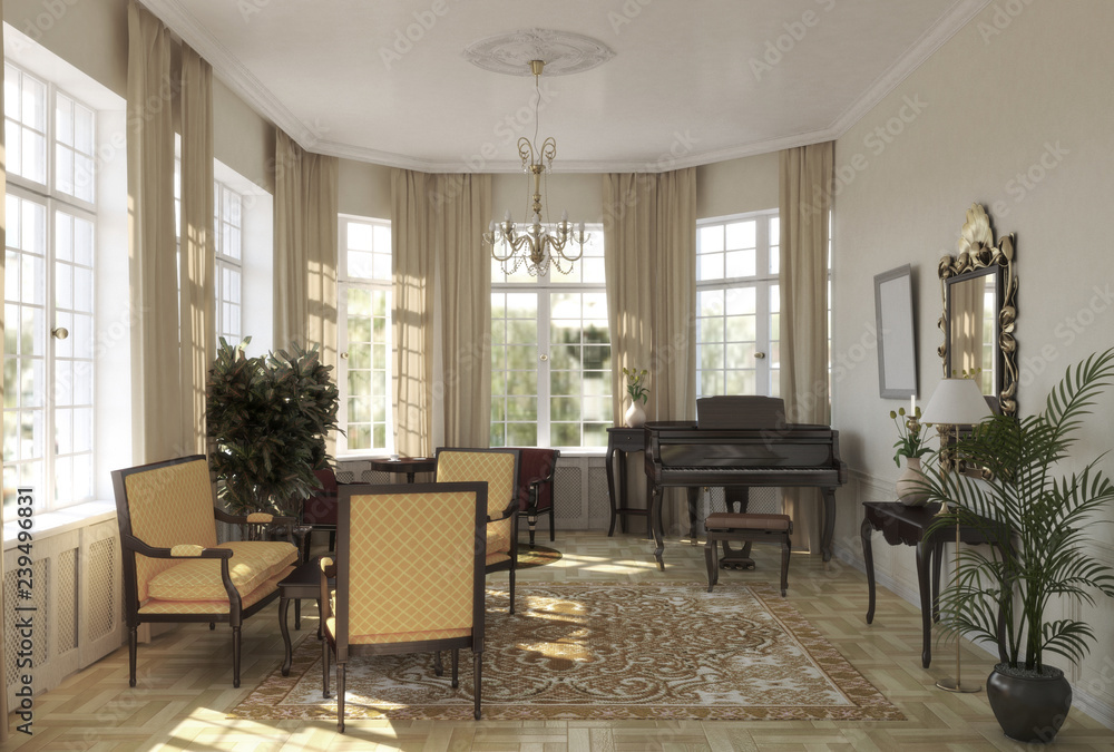 Fototapeta premium interior visualization, 3D illustration