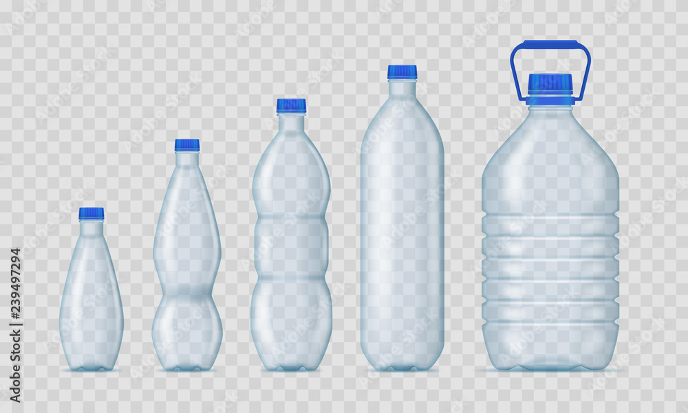 Realistic Detailed 3d Blank Plastic Bottles Template Mockup Set. Vector Realistic Detailed 3d Blank Plastic Bottles Template Mockup Set. Vector