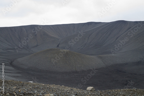 Hverfell caldera volcano top view, Iceland landmark photo