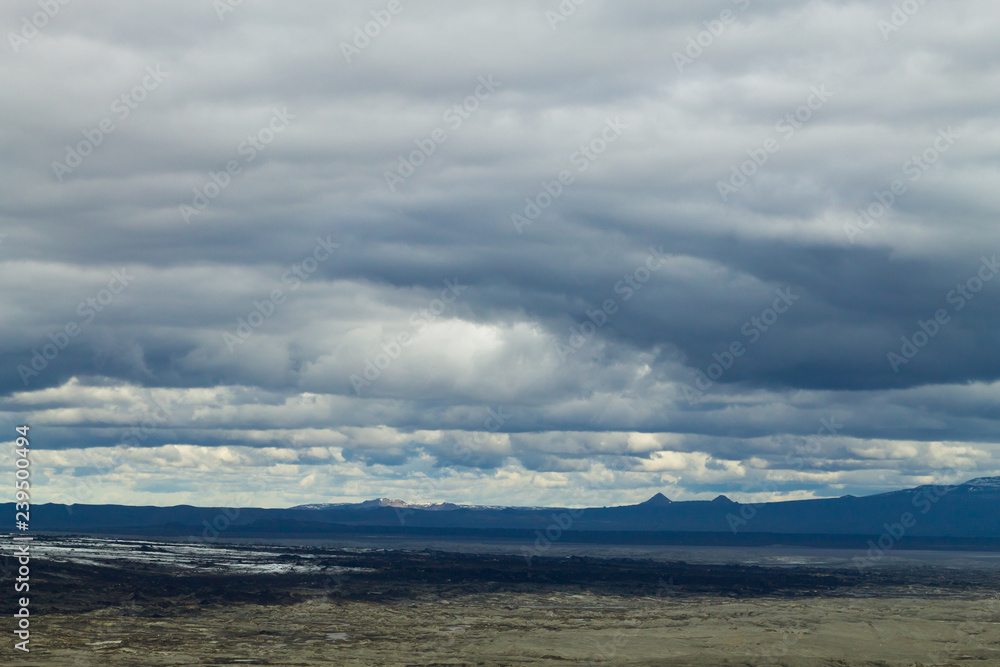 Desolate landscape from Kverfjoll area, Iceland panorama Desolate landscape from Kverfjoll area, Iceland panorama