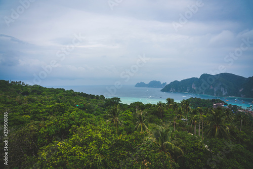 Beautiful Tropical Beach PP Island, Krabi, Phuket, Thailand blue ocean background Summer view Sunshine at Sand and Sea Asia Beach Thailand Destinations 