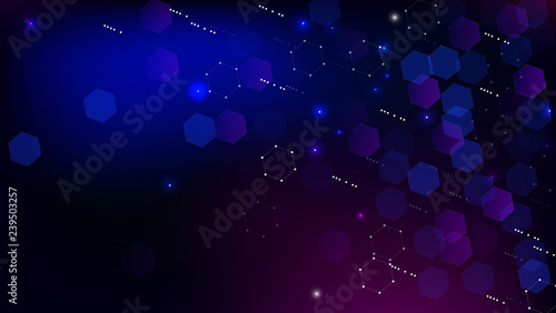 Blockchain Technology Background. Blue Digital Pattern. Blockchain Vector Concept Illustration. Bussines Concept Banner. Vector  Technology Blockchain Background.