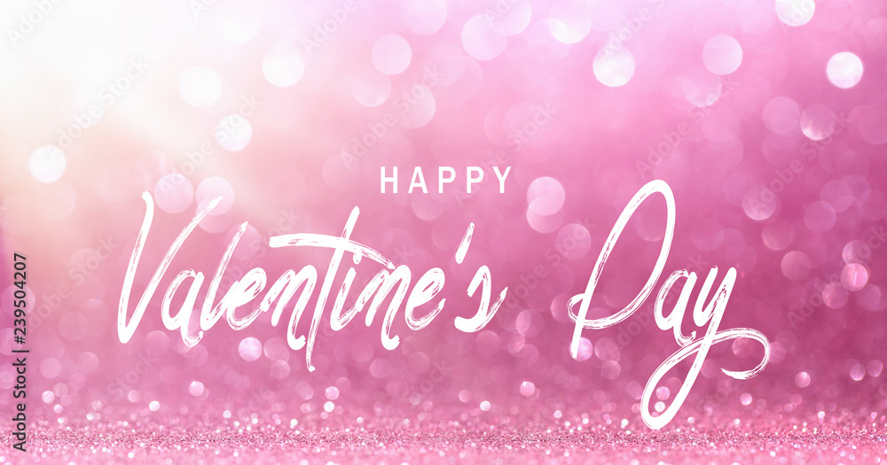Valentine's Day, Bright Pink Light Bokeh Effect, Holiday Background