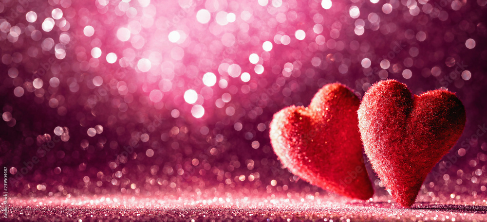 Valentine's Day Background, Abstract Red Hearts Holiday Backdrop, Glittering Bokeh Effect Valentine's Day Background, Abstract Red Hearts Holiday Backdrop, Glittering Bokeh Effect