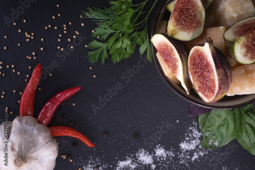 Fresh Figs and cheese on da...