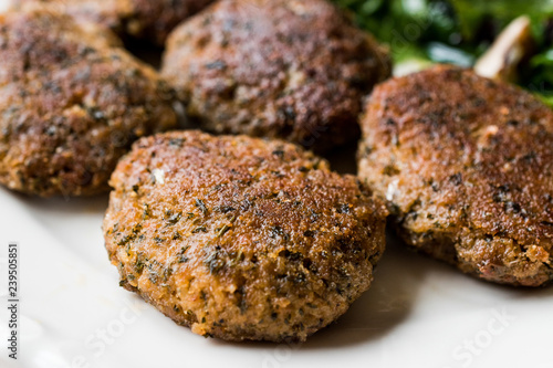 Wallpaper Mural Homemade Salmon Meatballs Served with Orange Salad. Torontodigital.ca