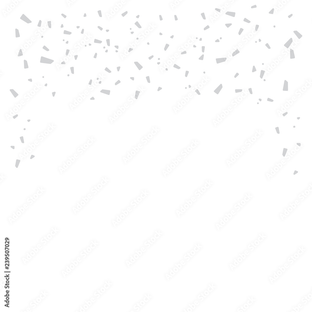 Snowfall transparent background. Winter chaotic snowstorm template.