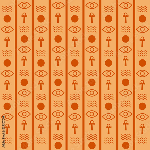 Egyptian hieroglyphics vector. Egypt symbol old pattern