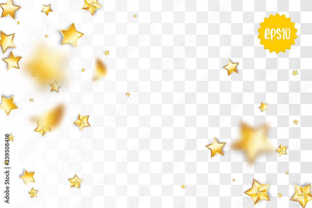 Golden holiday star confetti random falling Golden holiday star confetti random falling