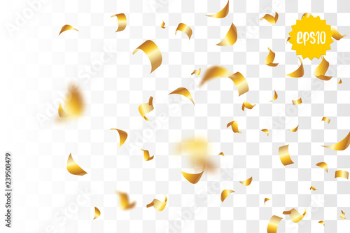 Golden holiday confetti random falling