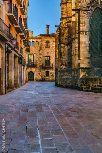 Empty Street  Gothic District  Barcelona  Spain