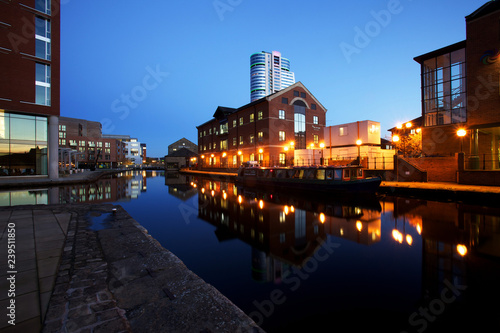 Leeds City centre one of the northern power house cities at night