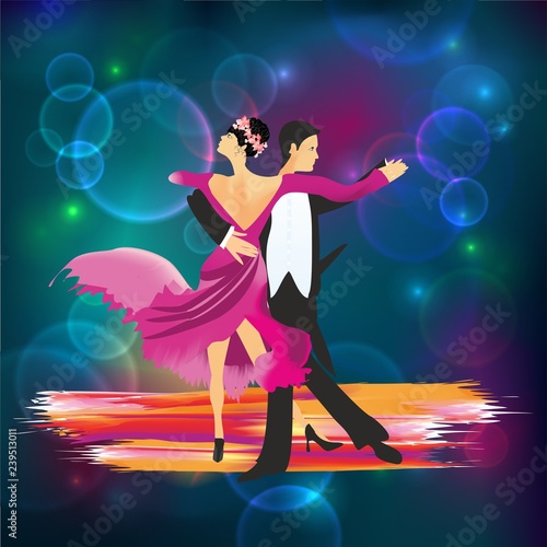 kompozycja z tancerzami, którzy tańczą tango