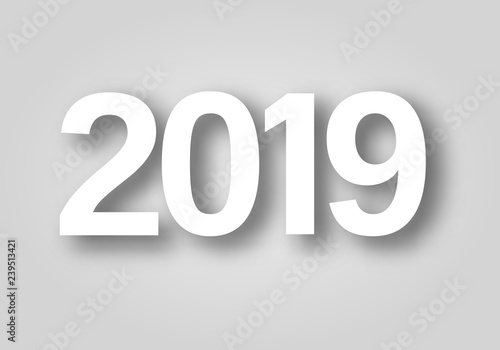 2019 cut out of paper icon. icon. New year concept symbol design. Stock - Vector illustration can be used for web.