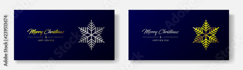 Golden merry christmas & flake