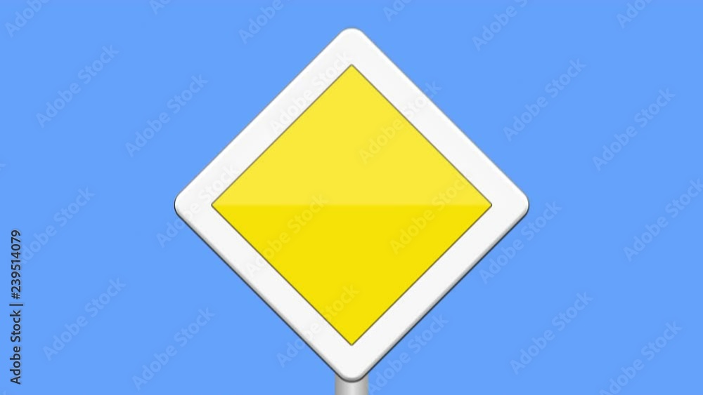 Priority Road Sign Up And Down