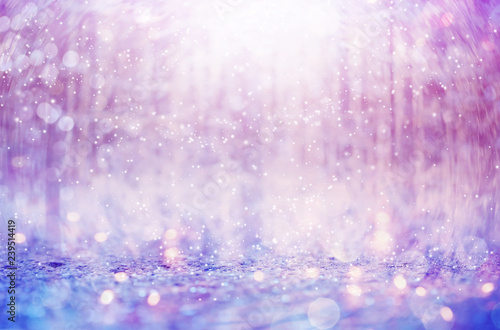 Beautiful snowflakes on an abstract shiny light background