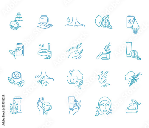 Vector icon and logo for natural cosmetics and care dry skin