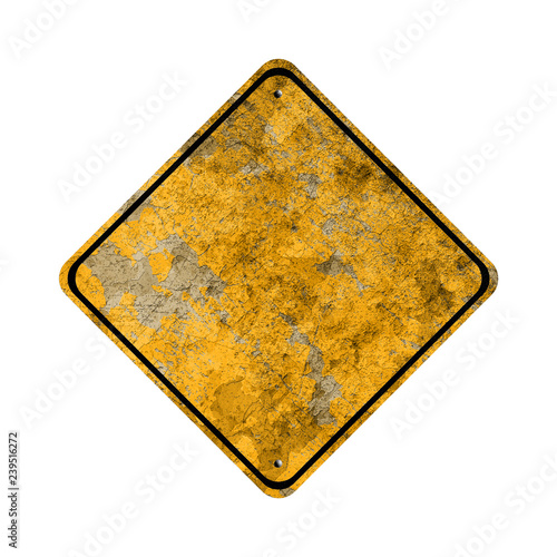 Yellow faded road sign