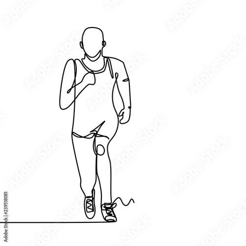 One line drawing of a runne...