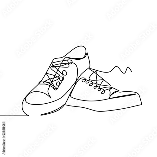 One line drawing of a shoes...
