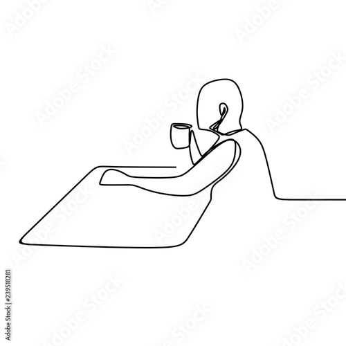 One line art drawing of a p...