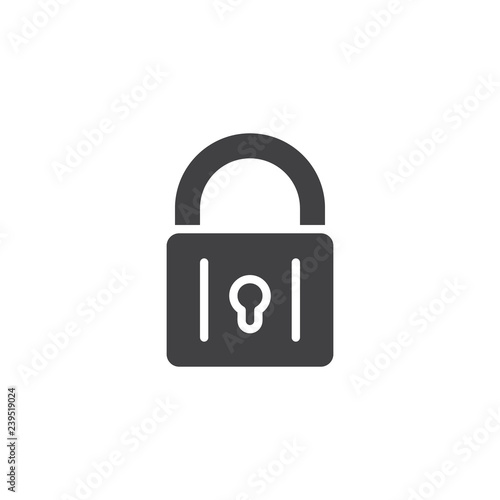 Padlock lock vector icon. filled flat sign for mobile concept and web design. Locked padlock with keyhole simple solid icon. Symbol, logo illustration. Pixel perfect vector graphics