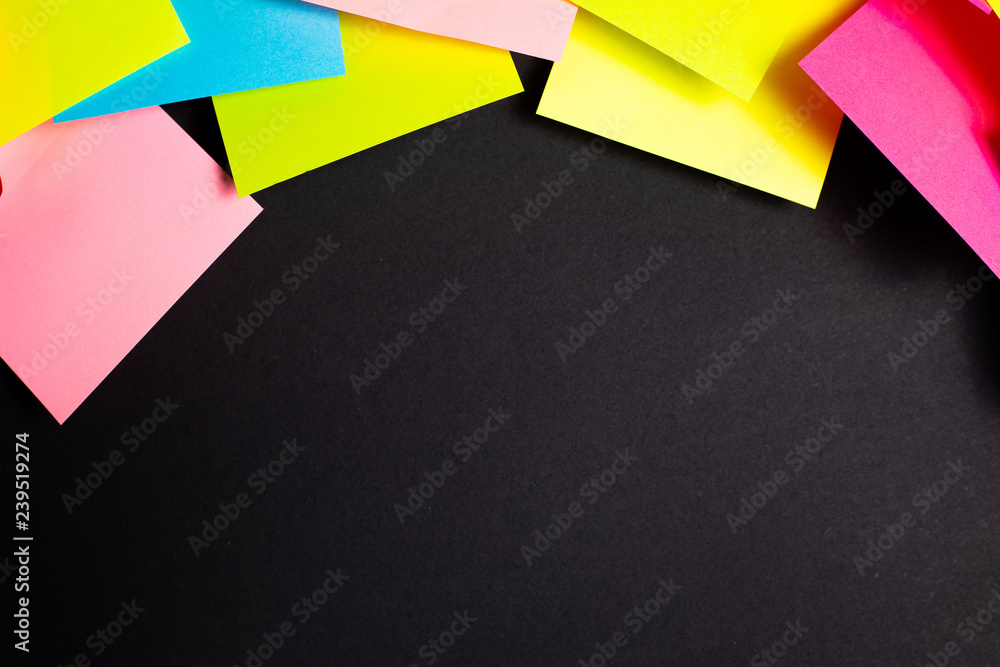 Many Colorful Sticky Notes Black Background Stock Photo by ©nickolastock  232416226
