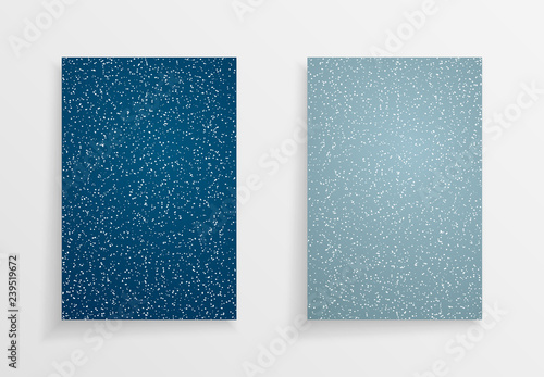 Snow background papers with light and dark blue sky and falling snowflakes. Holiday vector background.