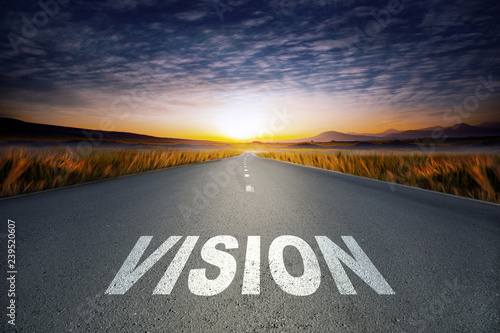 vision text on road photo