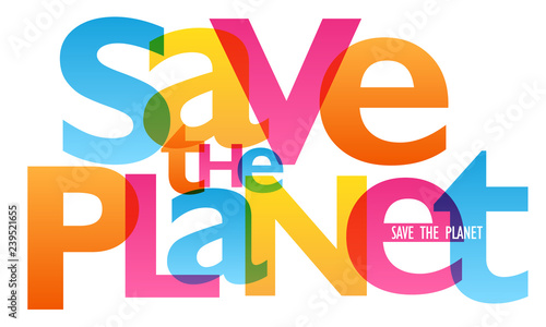 SAVE THE PLANET typography banner