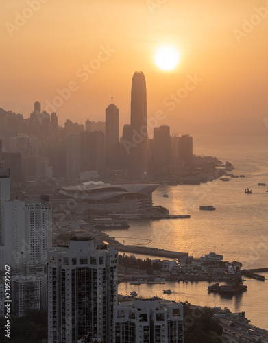 Hong Kong Victoria Harbor View , Victoria Harbor, Hong Kong. Look out from Tsim Sha Tsui Hongkong