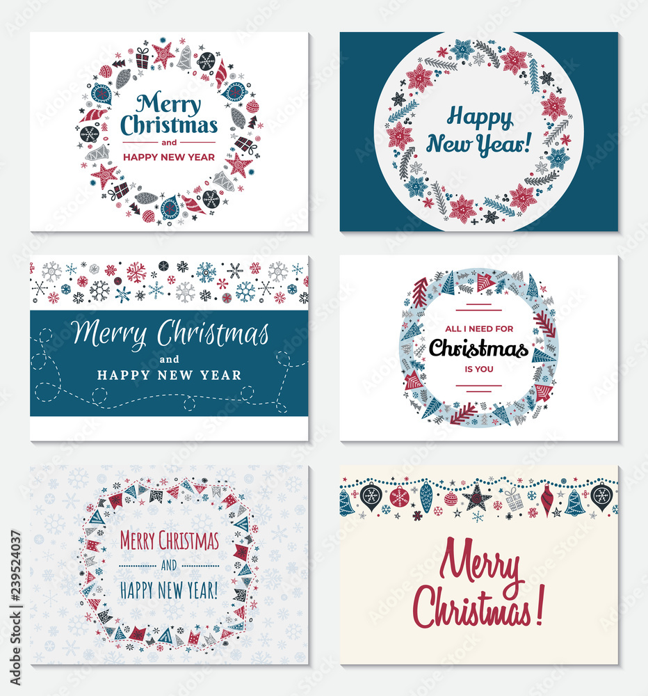 Set of Christmas greeting card