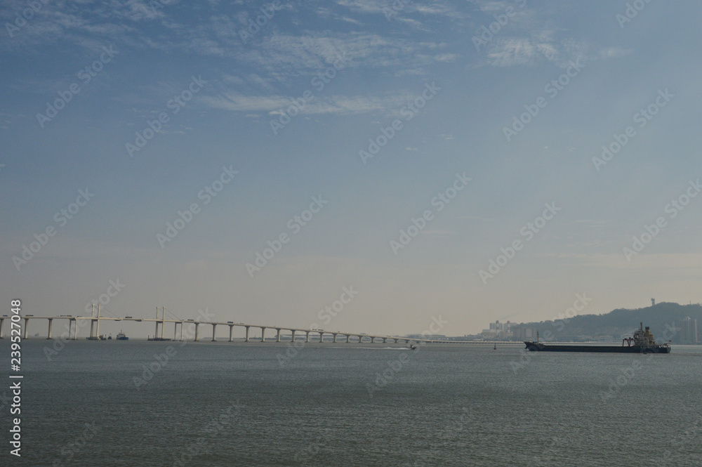 pont Port Macao Chine Mer bateau transport Asie
