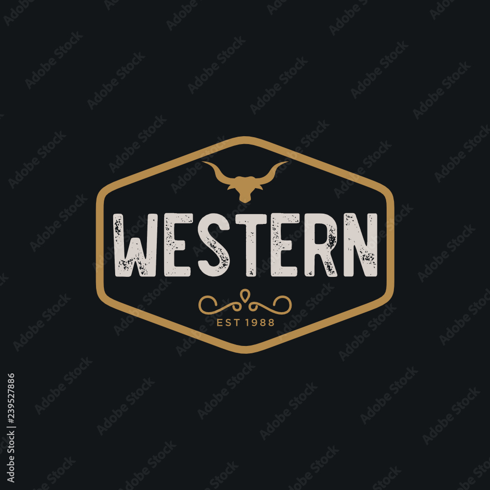 Vintage Country Emblem Typography for Western Bar/Restaurant Logo design inspiration - Vector