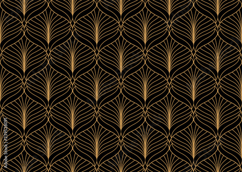 Seamless Art Deco Pattern. Vintage geometric minimalistic background. Abstract Luxury Illustration.