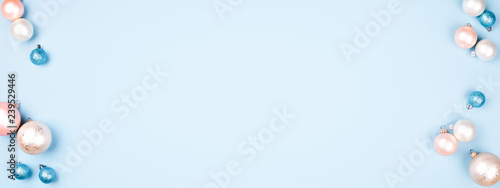 Christmas borders made of Christmas balls.