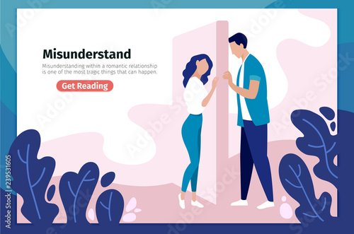 Misunderstanding landing page vector template