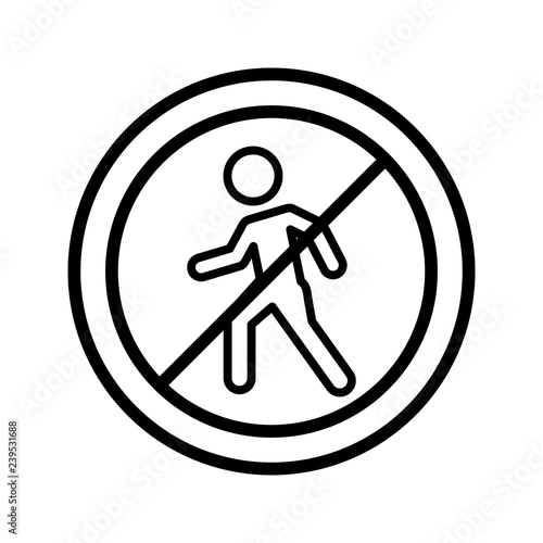 Vector No entry for pedestrians Icon