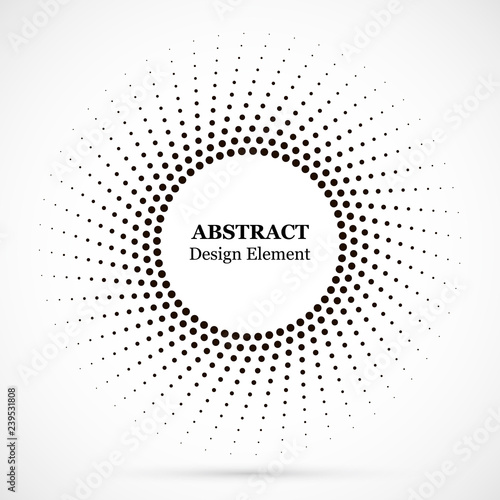 Halftone dotted background circularly distributed. Halftone effect vector pat...