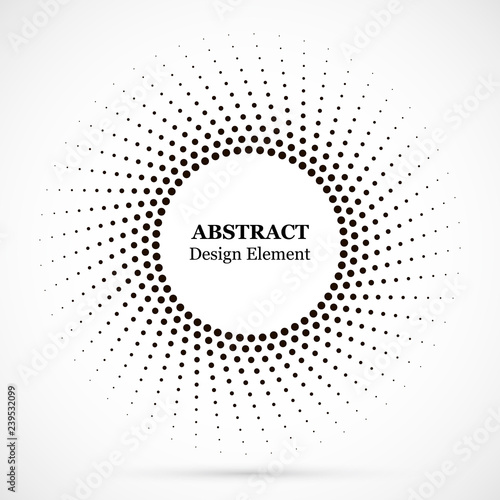 Halftone dotted background circularly distributed. Halftone effect vector pat...