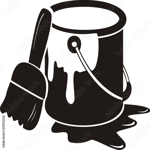  black paint in canned icon vector