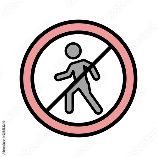 Vector No entry for pedestrians Icon