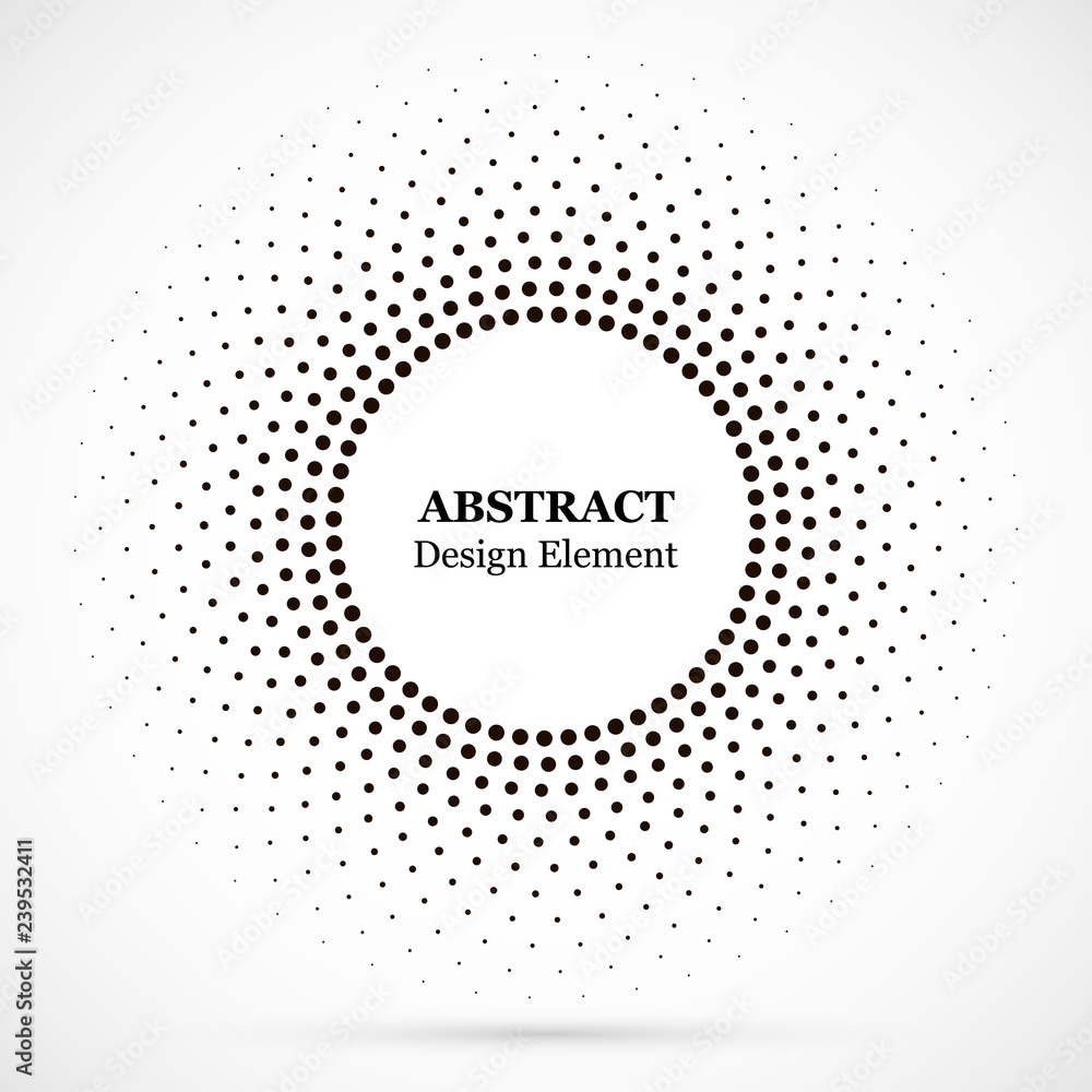 Halftone dotted background circularly distributed. Halftone effect vector pattern. Circle dots isolated on the white background.Border logo icon. Draft emblem for your design. Halftone dotted background circularly distributed. Halftone effect vector pattern. Circle dots isolated on the white background.Border logo icon. Draft emblem for your design.