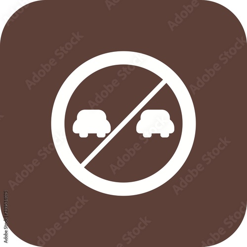 Vector Overtaking prohibited Icon