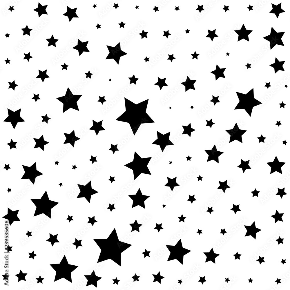 Seamless pattern with black stars on a white background. Vector illustration Seamless pattern with black stars on a white background. Vector illustration