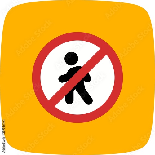 Vector No entry for pedestrians Icon